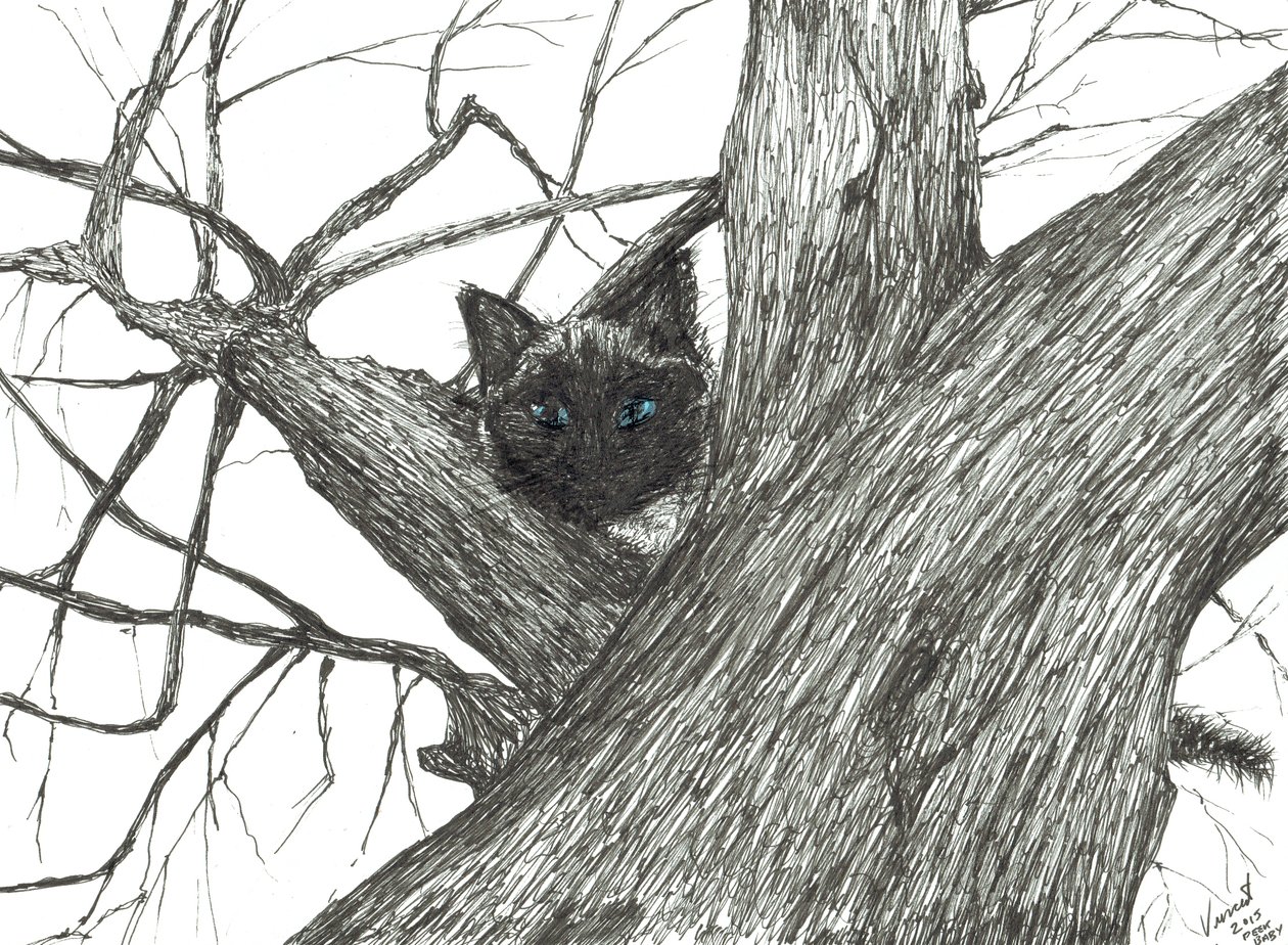Apple tree Baby，2015，（墨水在纸上） 作者 文森特·亚历山大·布斯