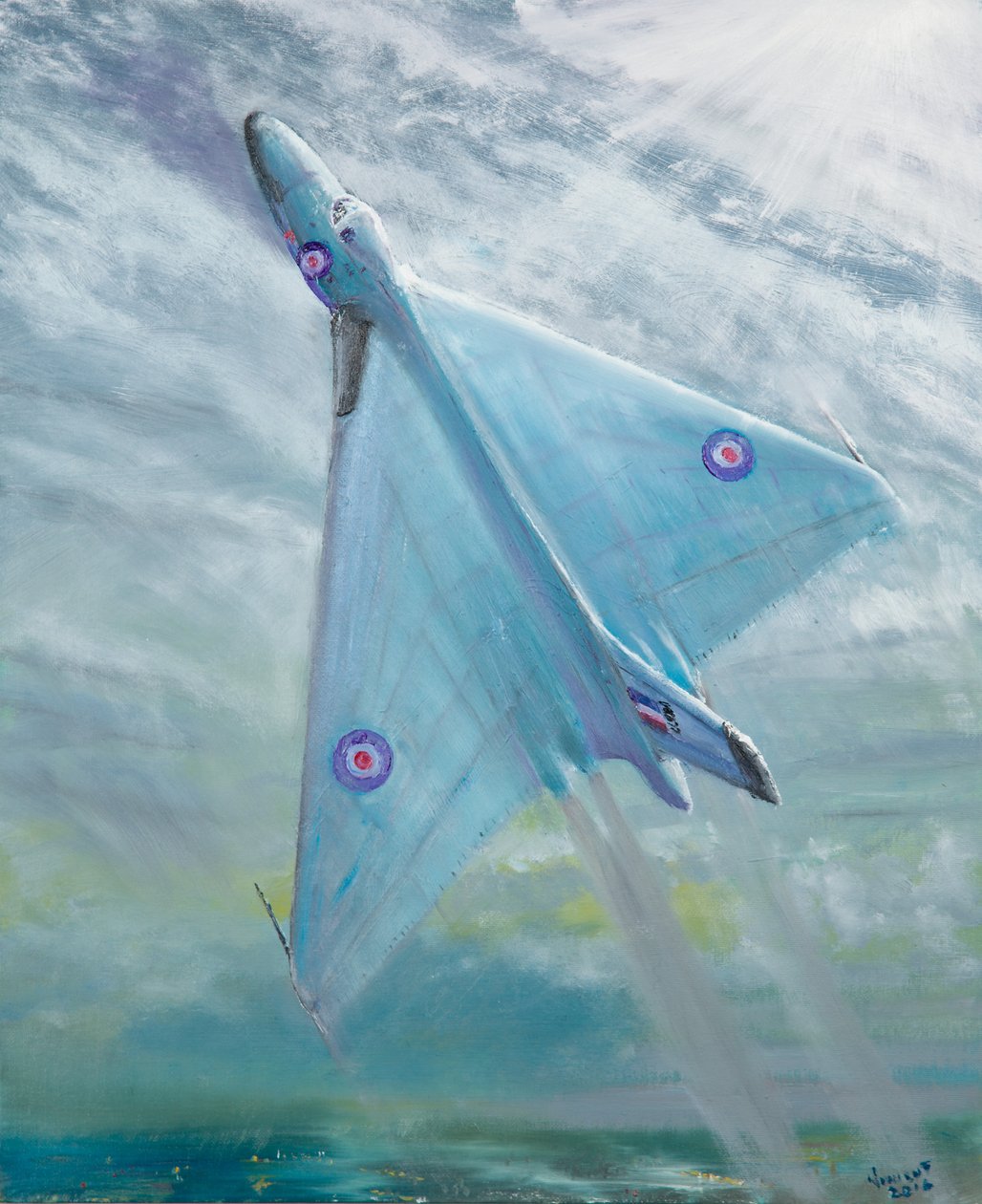 Avro Vulcan B1 Night flight，2016，（帆布板） 作者 文森特·亚历山大·布斯