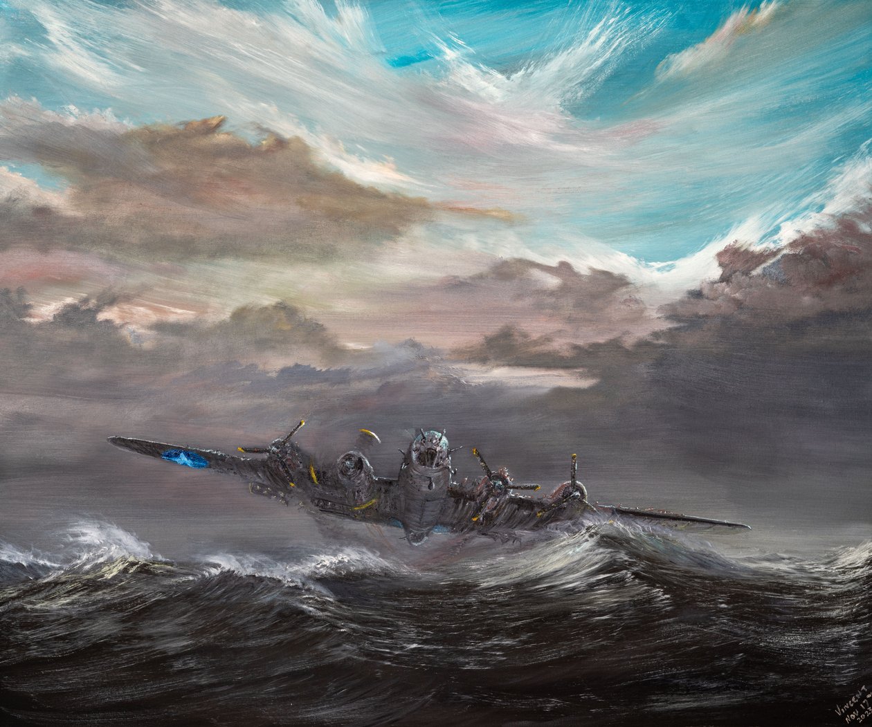 B17F "Dry Run 2 "北海登陆，2023 年（布面油画） 作者 文森特·亚历山大·布斯