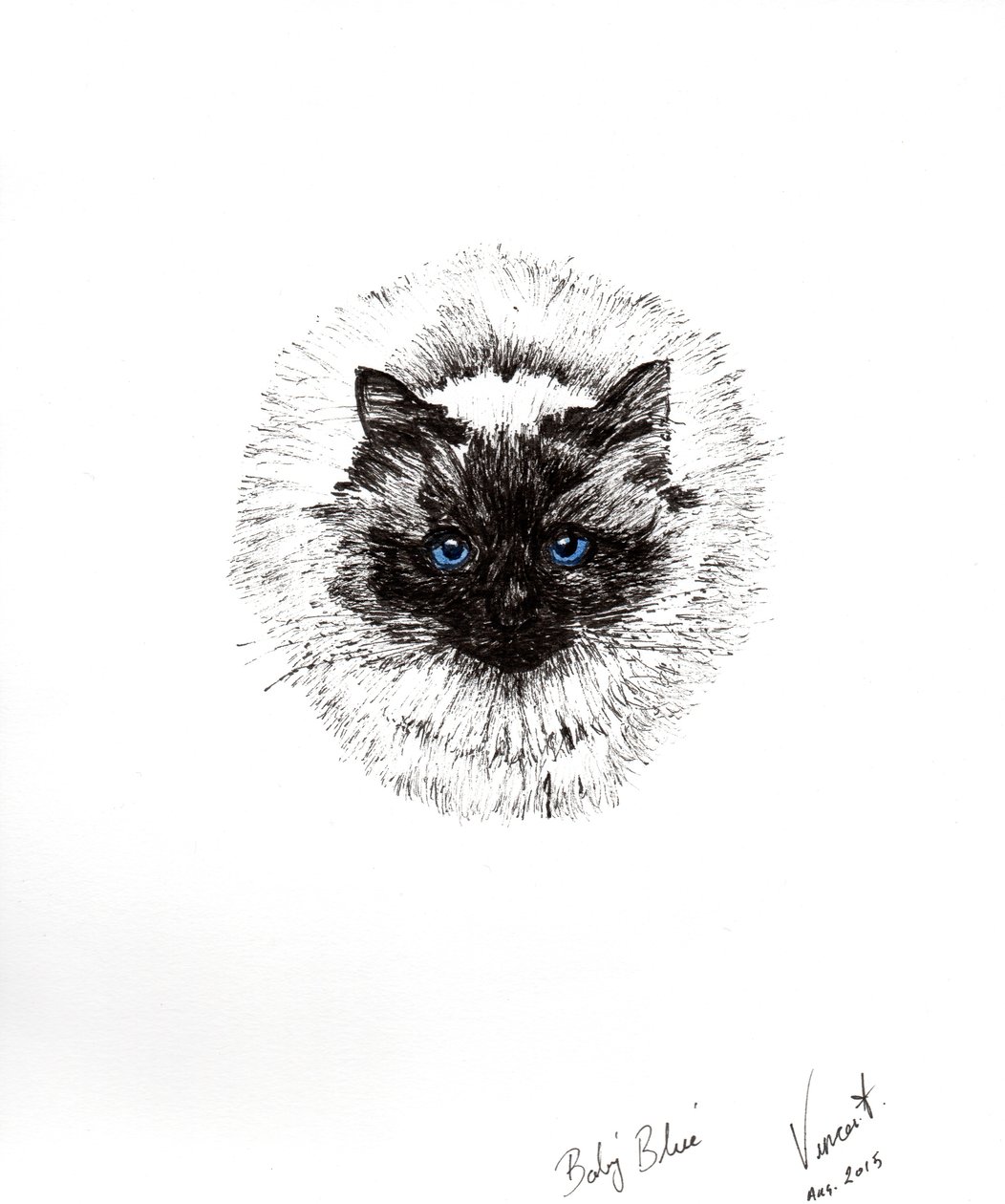 婴儿球，2015年，（墨水在纸上） 作者 文森特·亚历山大·布斯