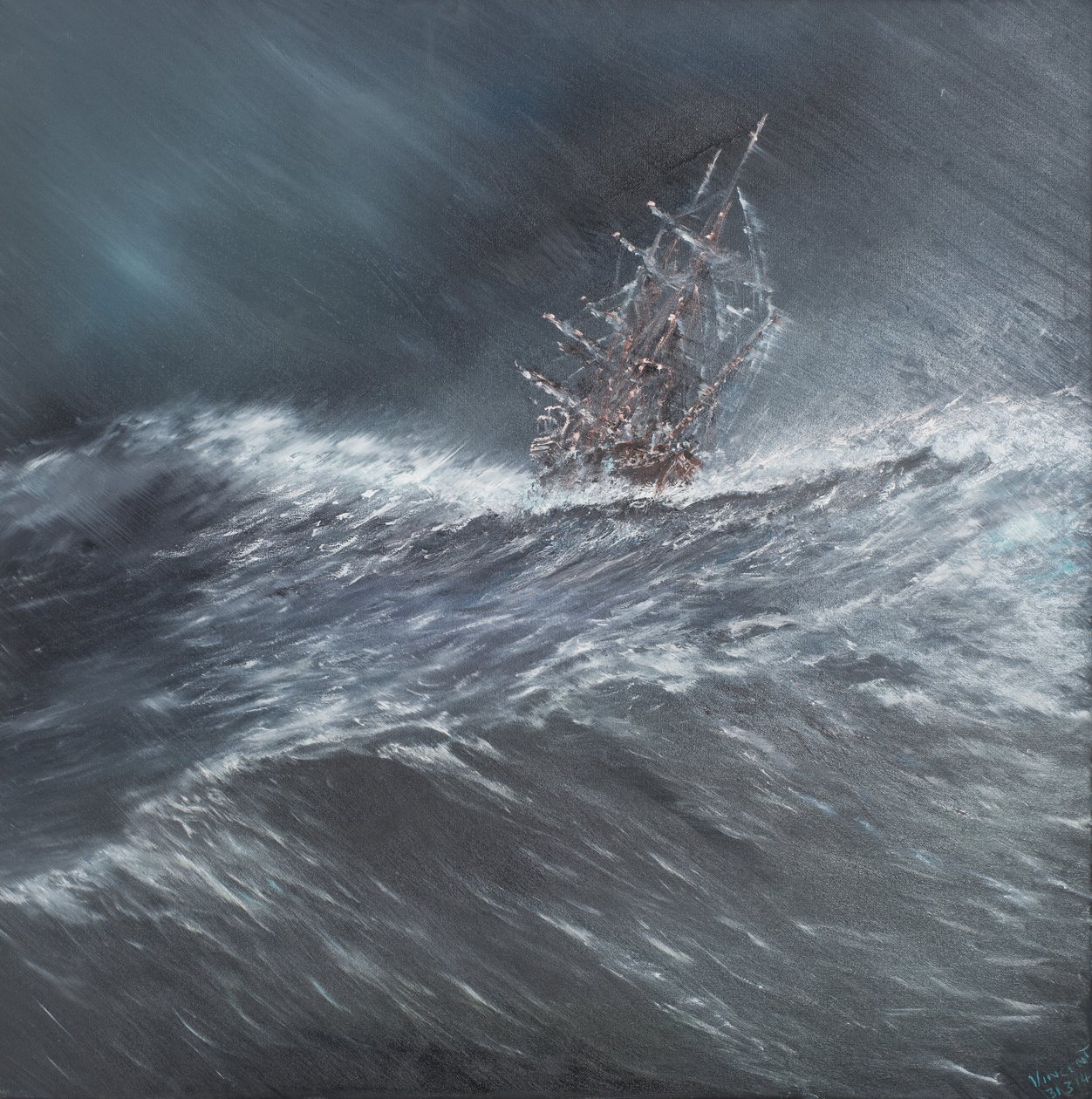 Beagle在Cape Horn（2）12月24日1832，2014年，（油画布） 作者 文森特·亚历山大·布斯
