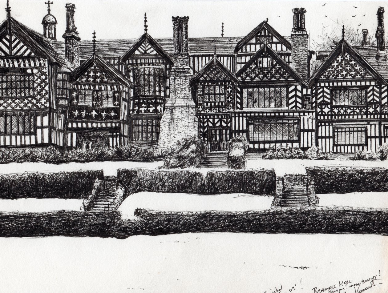 Bramall Hall Bramhall，2004年，（纸上墨水） 作者 文森特·亚历山大·布斯