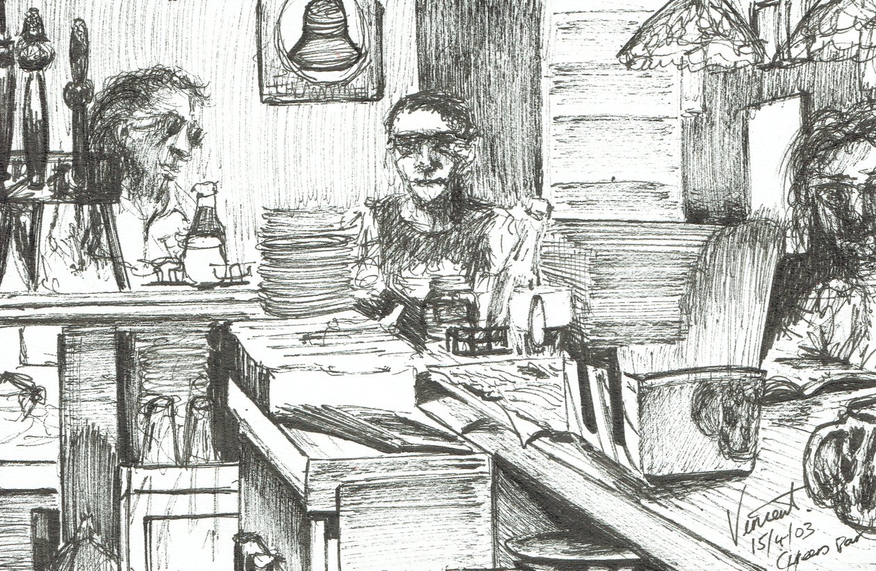Cheers Bar Boston USA，2003，（纸上墨水） 作者 文森特·亚历山大·布斯