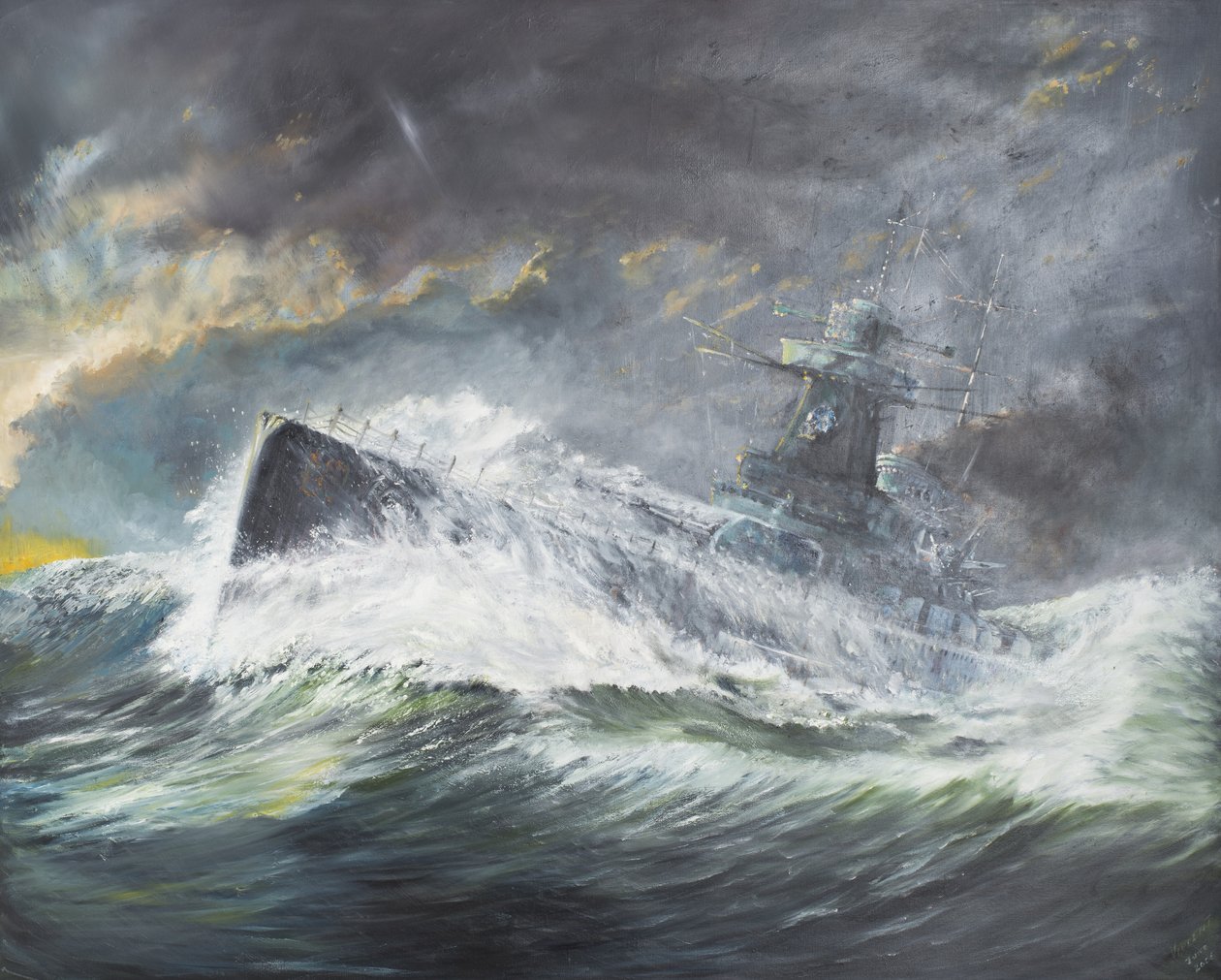 Graf Spee于1939年11月3日进入印度洋，2006年，（油画） 作者 文森特·亚历山大·布斯