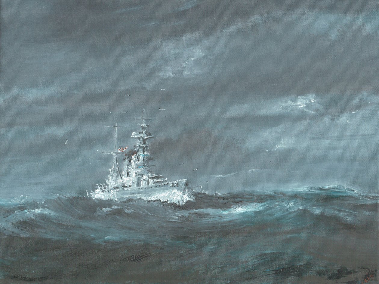 HMS Hood off Scotland coast 1920