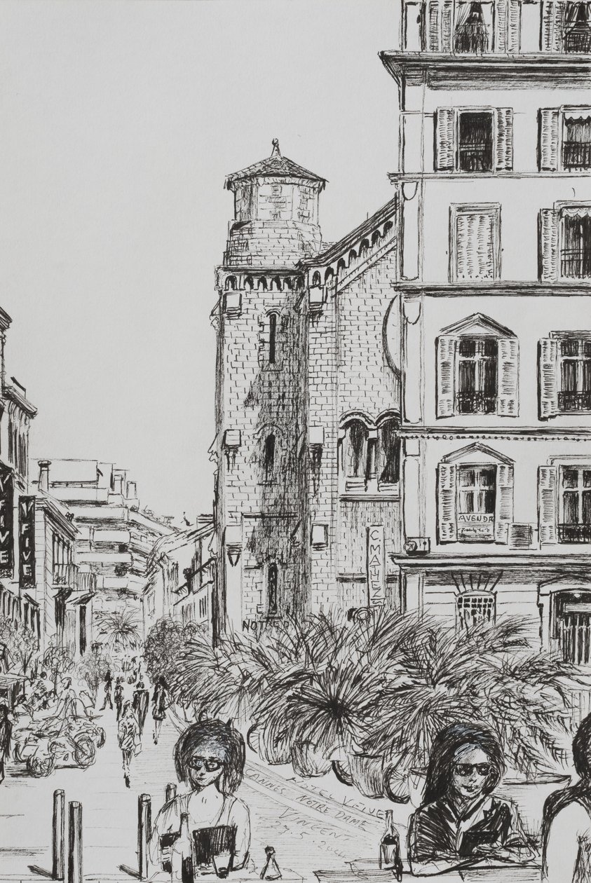 Hotel 5和Notre Dame Cannes，2014，（墨水在纸上） 作者 文森特·亚历山大·布斯