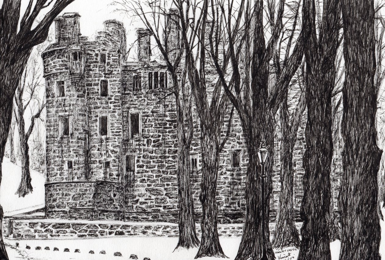 Huntly Castle Scotland，2007，（墨水在纸上） 作者 文森特·亚历山大·布斯