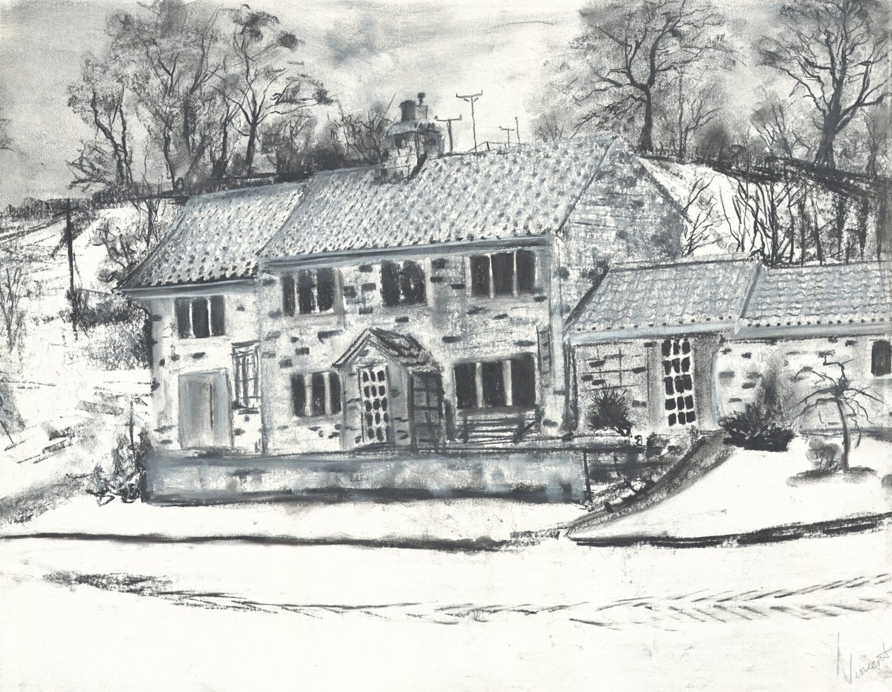 Osmotherley buildings in winter snow 作者 文森特·亚历山大·布斯