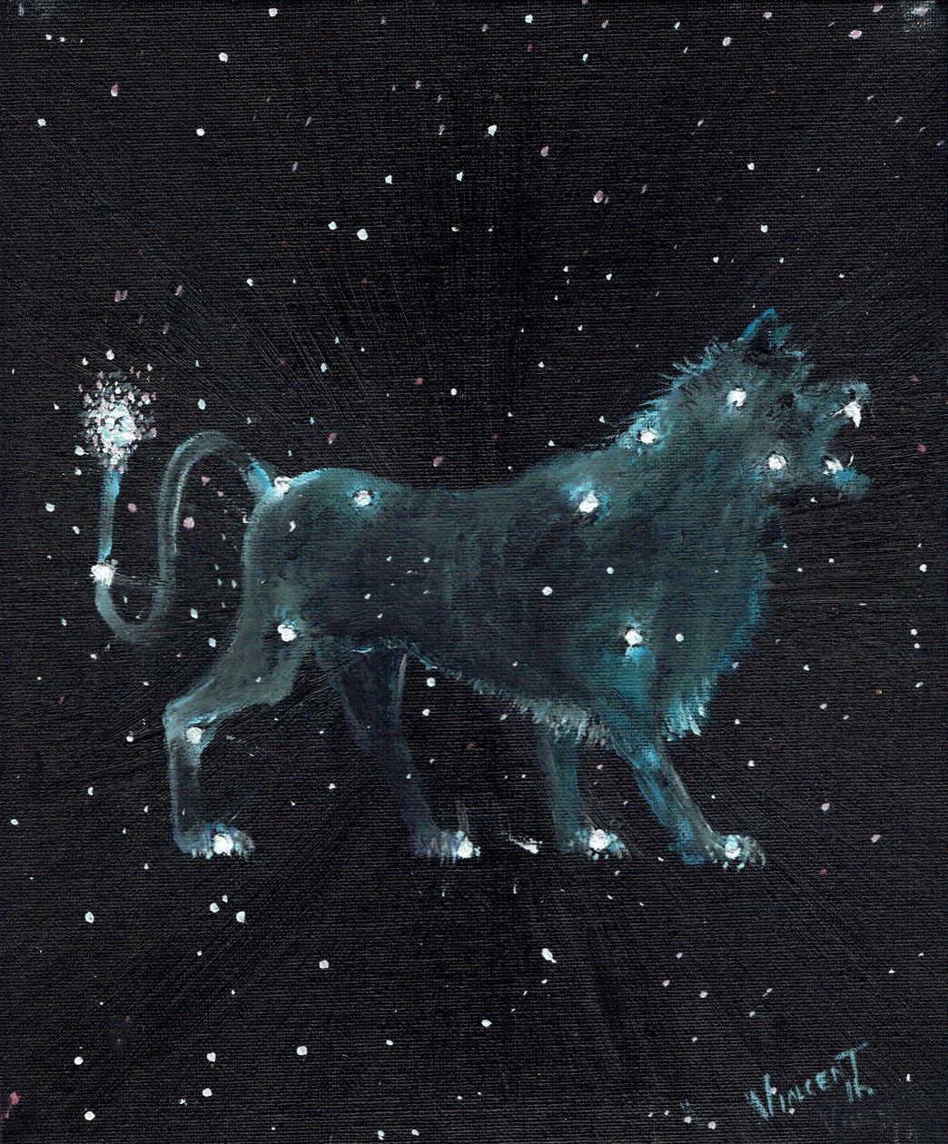 星座狮子座，2016年，（油画布板） 作者 文森特·亚历山大·布斯