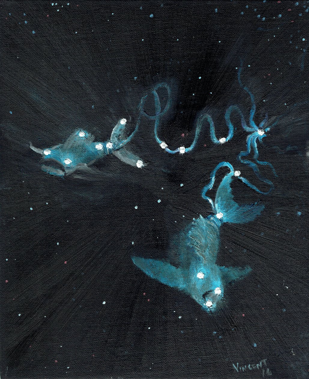 星座双鱼座，2016年，（布面油画） 作者 文森特·亚历山大·布斯
