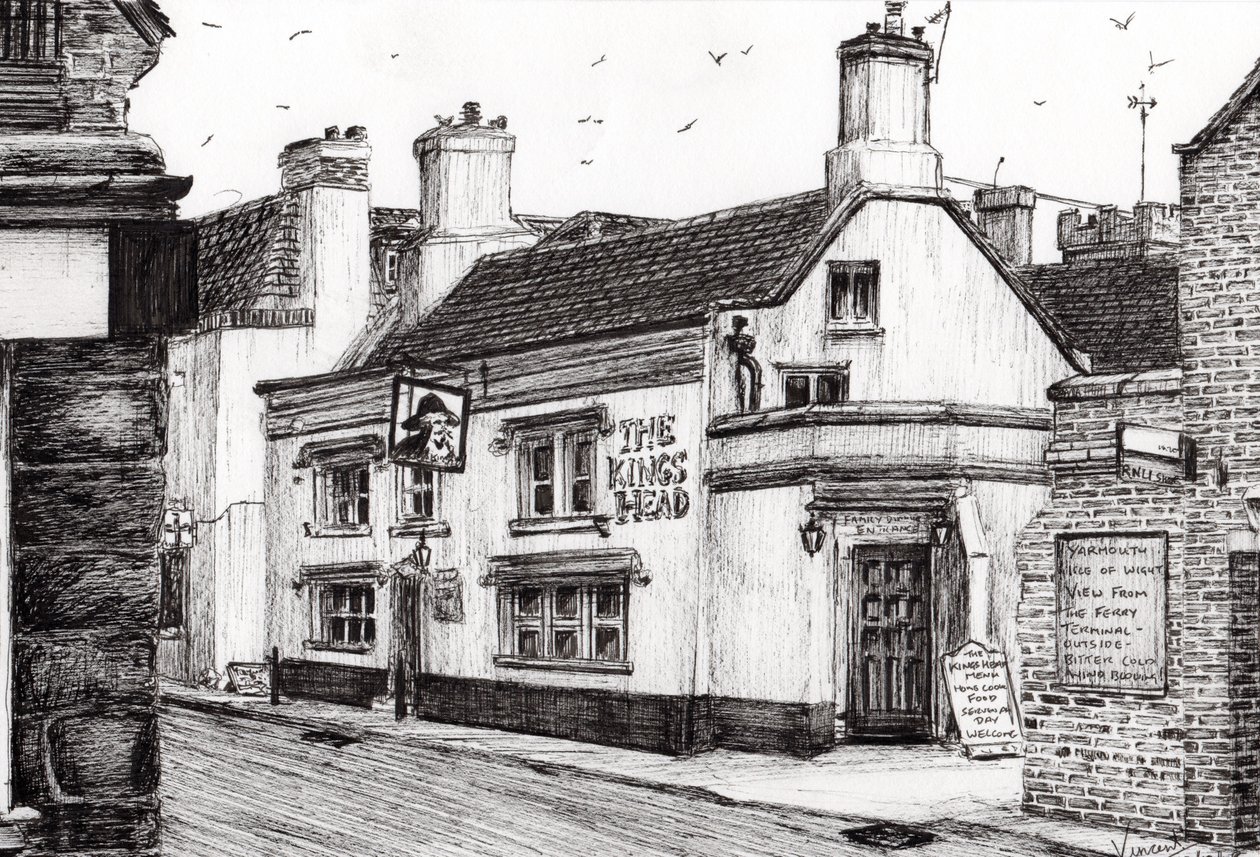 The Kings Head Yarmouth，2008，（纸上墨水） 作者 文森特·亚历山大·布斯