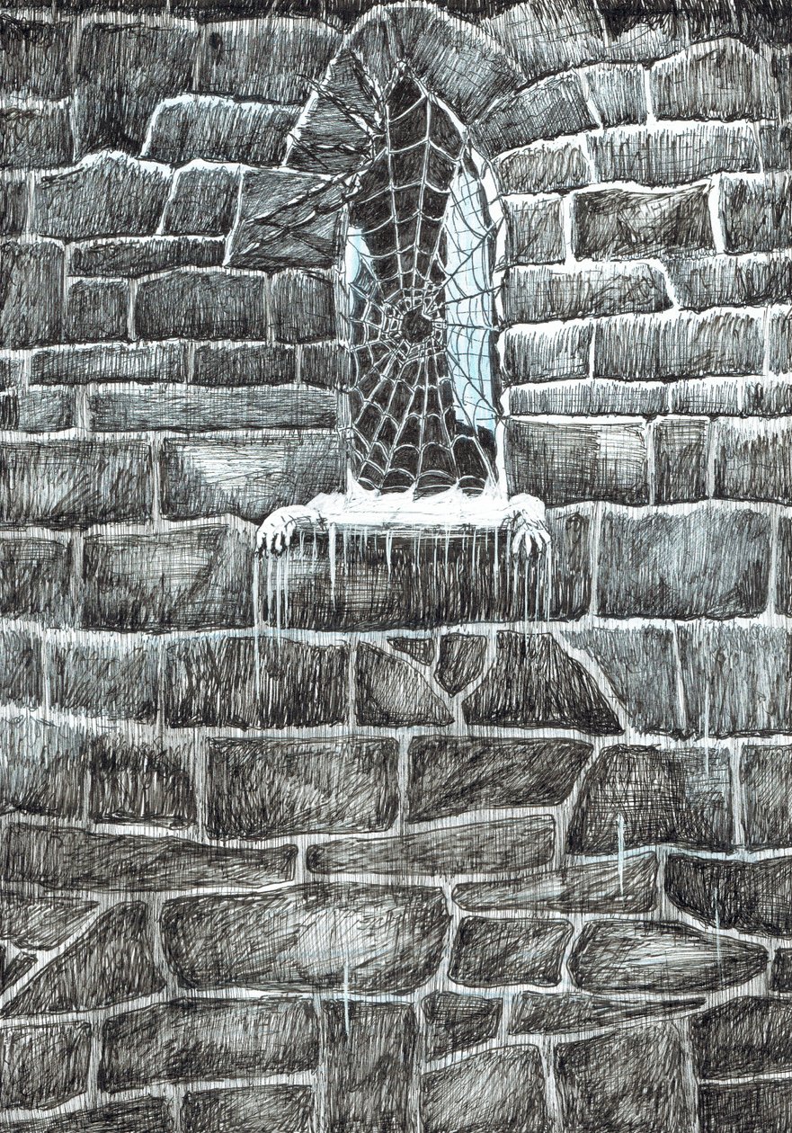 第11页，Findhorn森林中的城堡，2006年，（纸上墨水） 作者 文森特·亚历山大·布斯