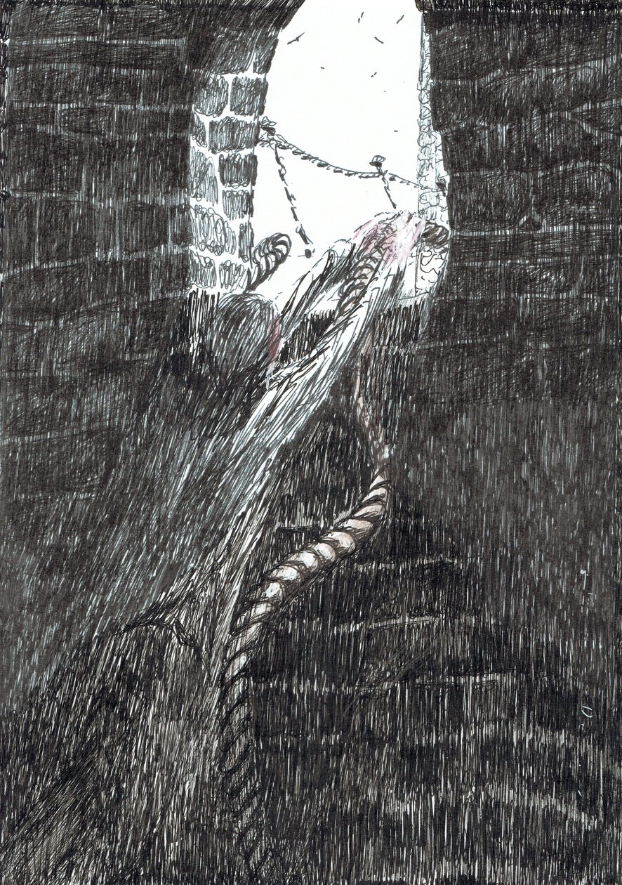 第33页，Findhorn森林中的城堡，2006年，（纸上墨水） 作者 文森特·亚历山大·布斯