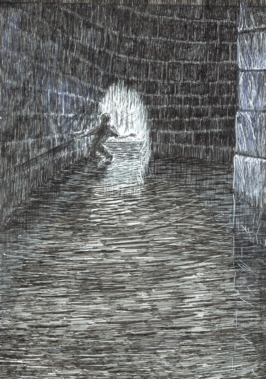 第47页，Findhorn森林中的城堡，2006年，（纸上墨水） 作者 文森特·亚历山大·布斯