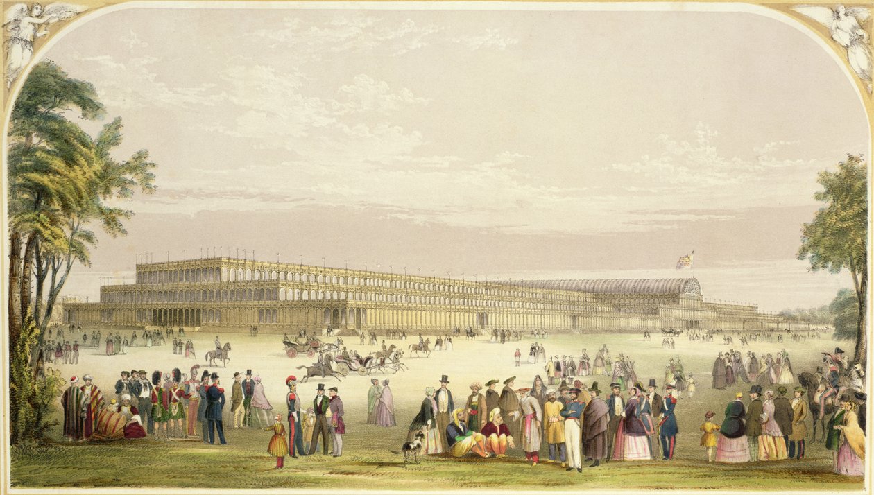 1851年大展览：由建筑师约瑟夫·帕克斯顿（Joseph Paxton）设计的建筑景观 作者 文森特·布鲁克斯（Vincent Brooks）