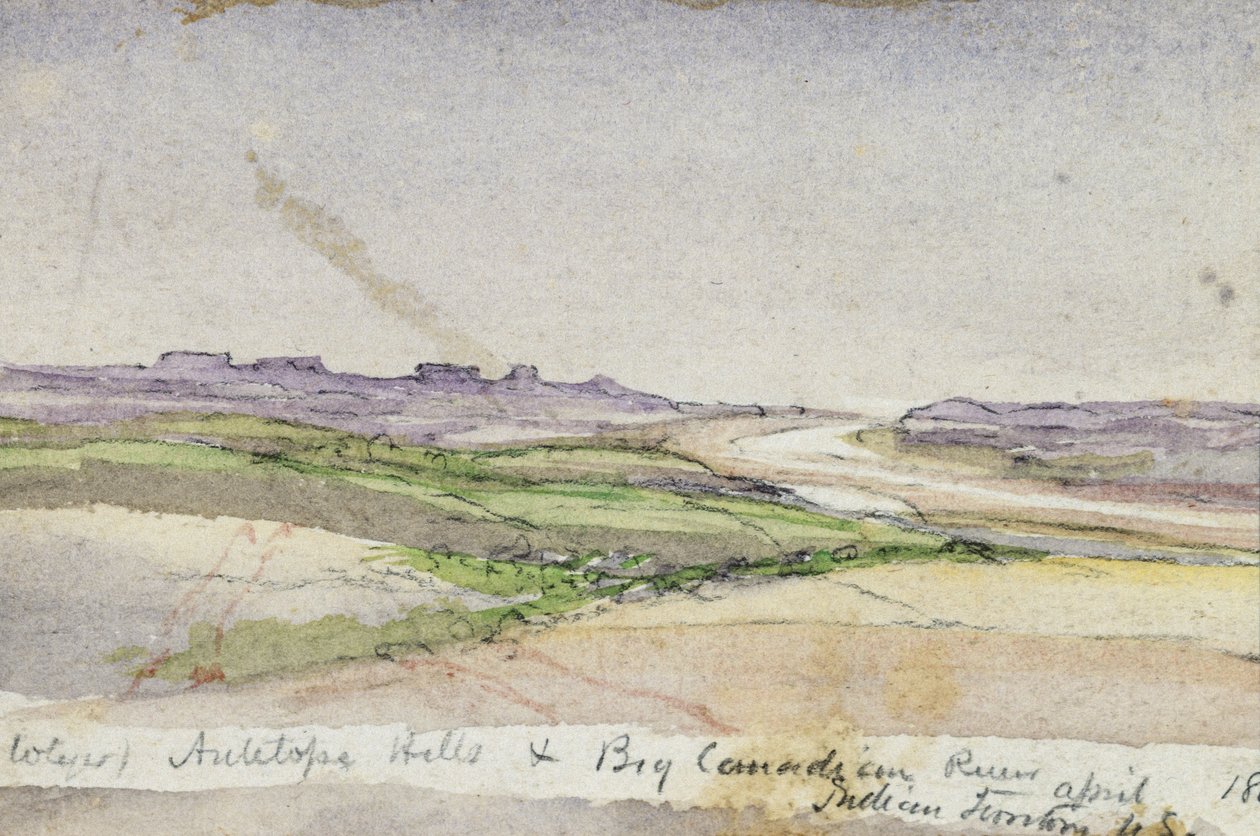 羚羊山和大加拿大河，1869年（纸上水彩） 作者 文森特·科莱尔