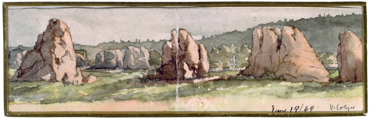 亚利桑那州的岩石场景，1869年6月19日（水彩画） 作者 文森特·科莱尔