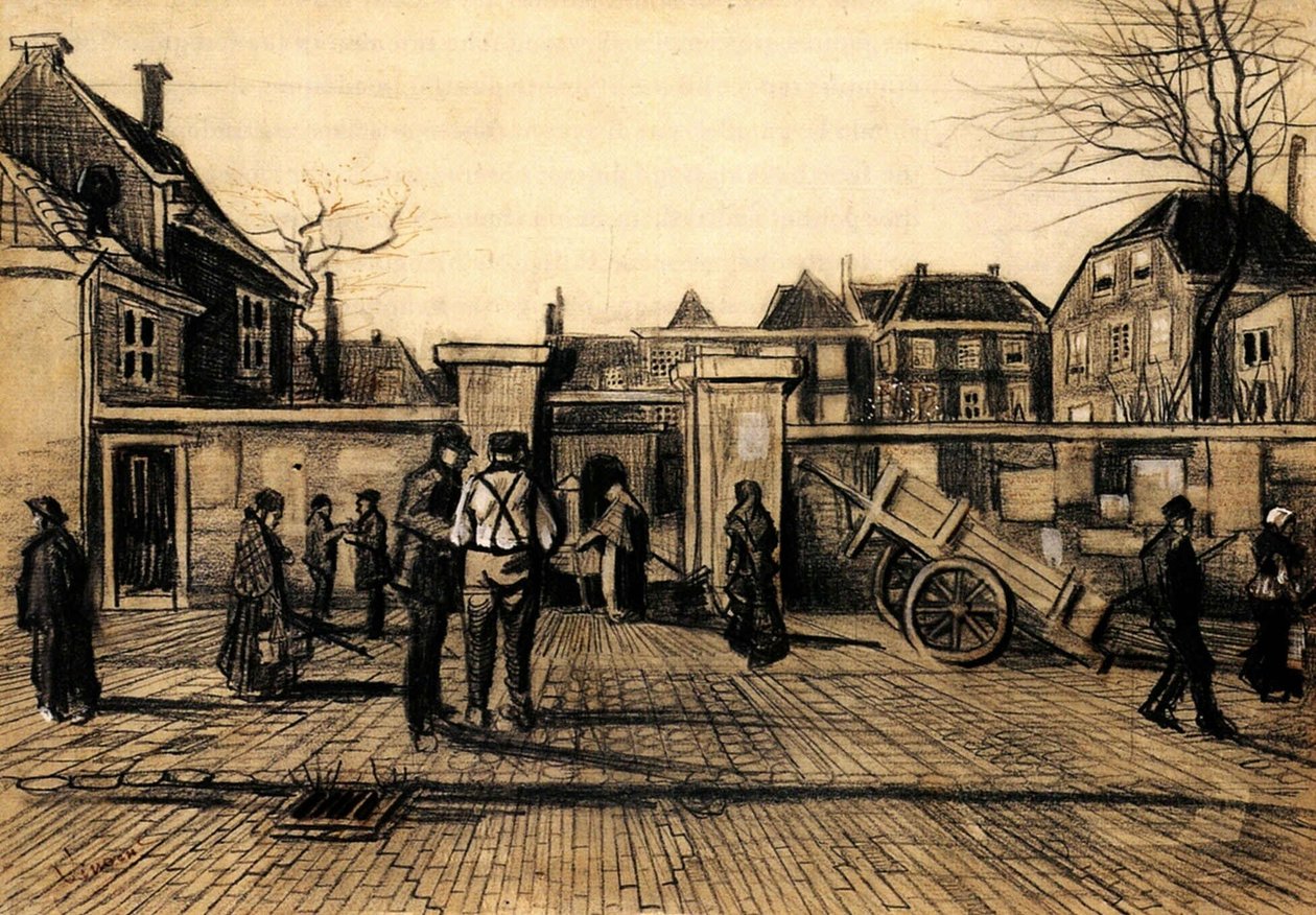 1882年，海牙凡-列宁州立银行入口。文森特-凡高 作者 文森特·梵高
