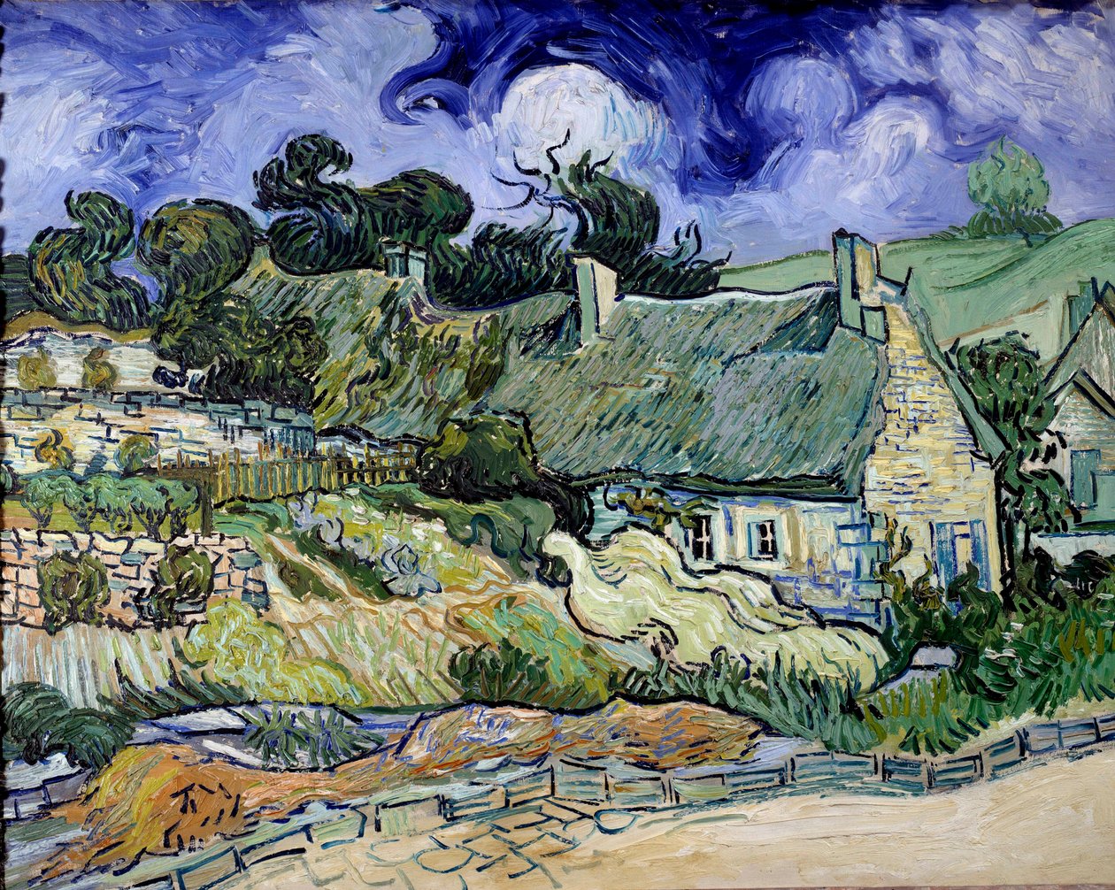 奥维尔-苏-瓦兹（Auvers sur Oise）的Chaumes de cordeville 文森特-凡高（1853-1890）的画作 1890年 太阳 0,73x0,92米 巴黎，奥赛博物馆 作者 文森特·梵高