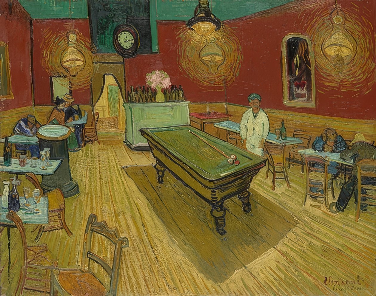 DasNachtcafé（夜间咖啡馆）。 1888年 作者 文森特·梵高