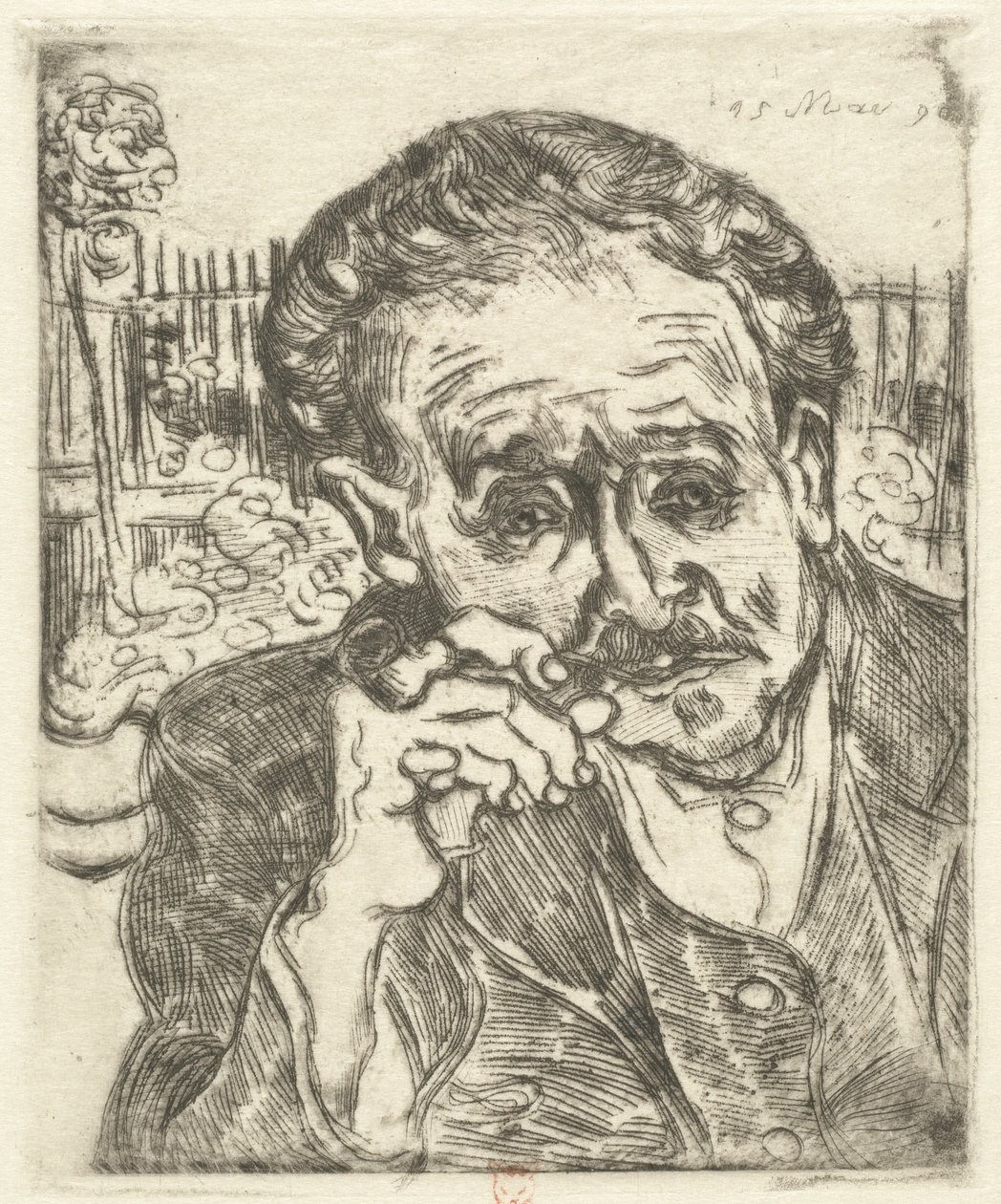 Dr. Gachet Man with a Pipe, 1890. 作者 文森特·梵高