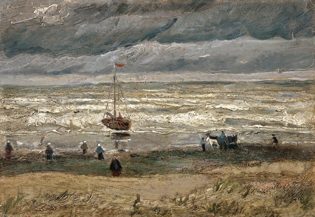 荷兰语: Zeegezicht bij Scheveningen 谢弗宁根的海景 作者 文森特·梵高