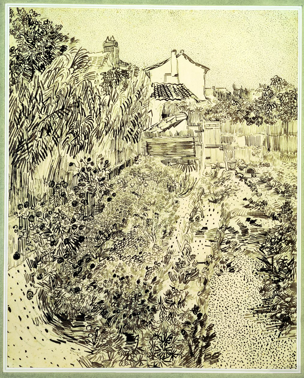 花的花园，1888年 作者 文森特·梵高
