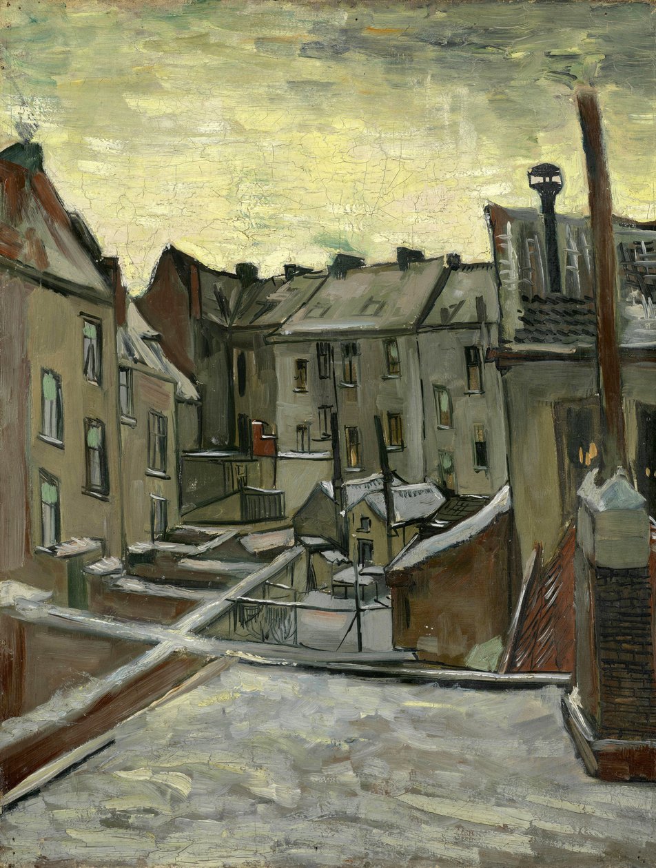 从后面看到的房子，安特卫普 par Gogh, Vincent, van (1853-1890).布面油画，尺寸：43.7x33.7 作者 文森特·梵高