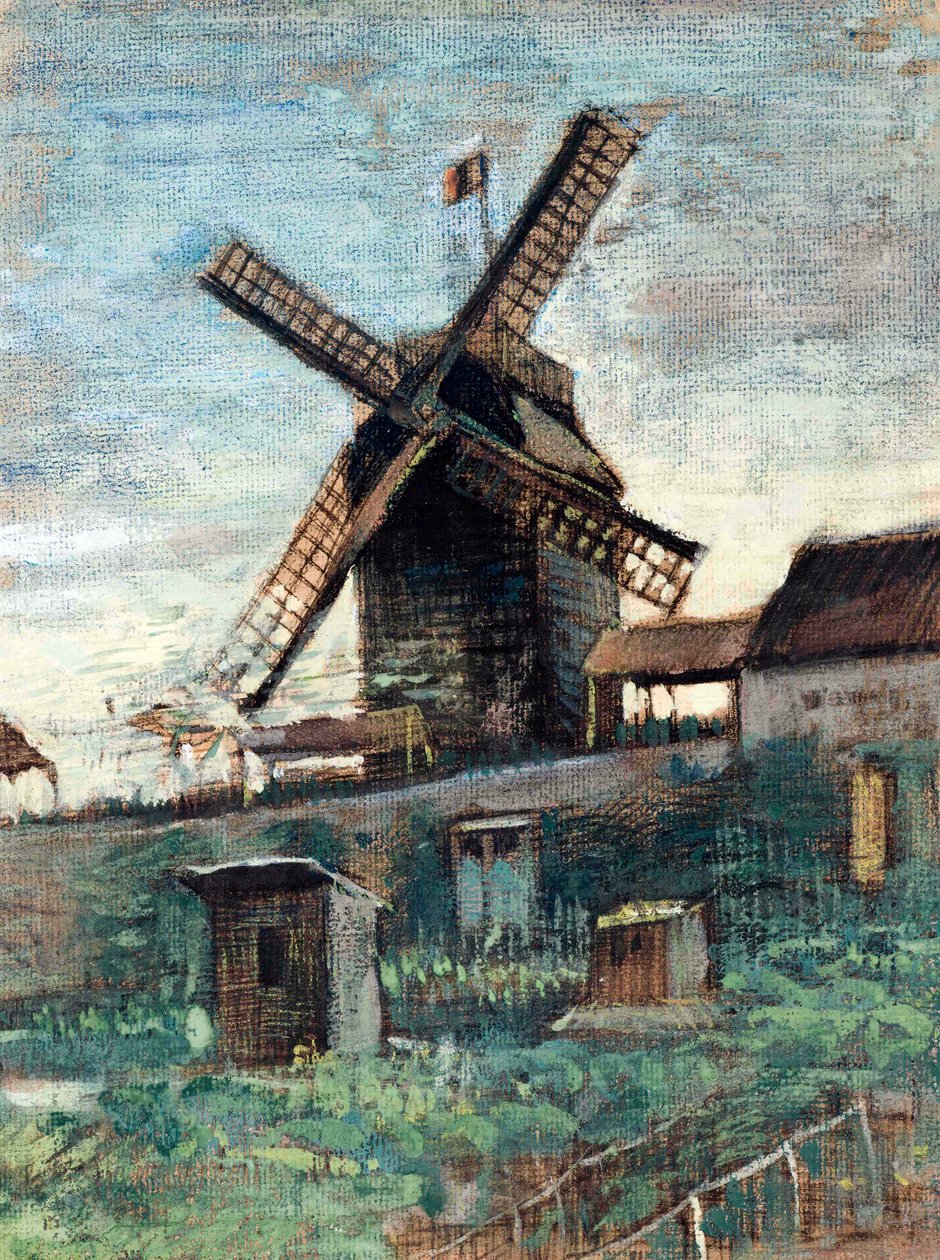 Le Moulin de Blute fin (un des deux moulins du moulin de la galette) par Gogh, Vincent, van (1853-1890) 作者 文森特·梵高
