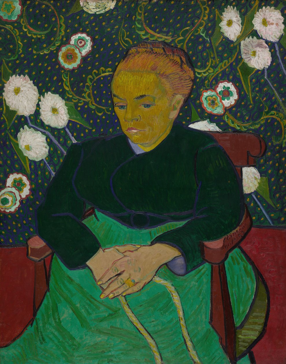 罗林夫人摇动摇篮 La berceuse, 1889年。 作者 文森特·梵高