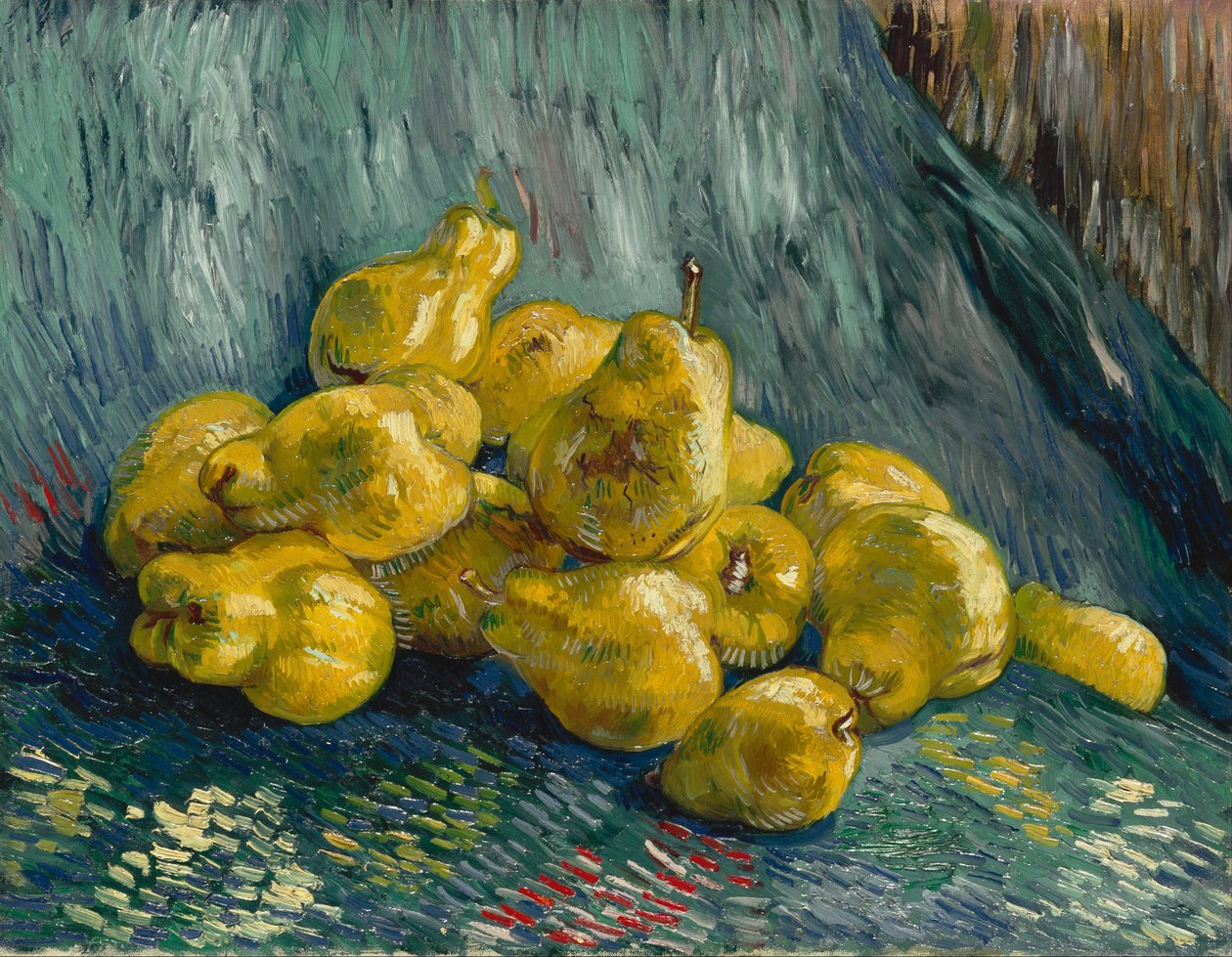 "文森特-梵高（1853-1890）1887-1888 年作品《有榅桲的静物》（Nature morte aux coings） 德累斯顿国家艺术收藏馆 作者 文森特·梵高