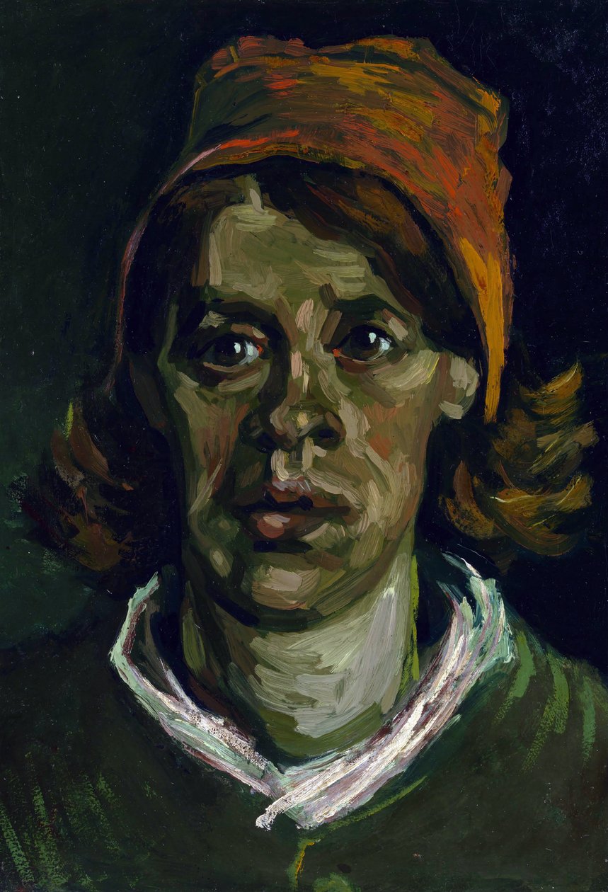 "Portrait de paysanne au bonnet rouge"（戴红头巾的农妇头像）文森特-梵高（1853-1890 年）的画作 作者 文森特·梵高