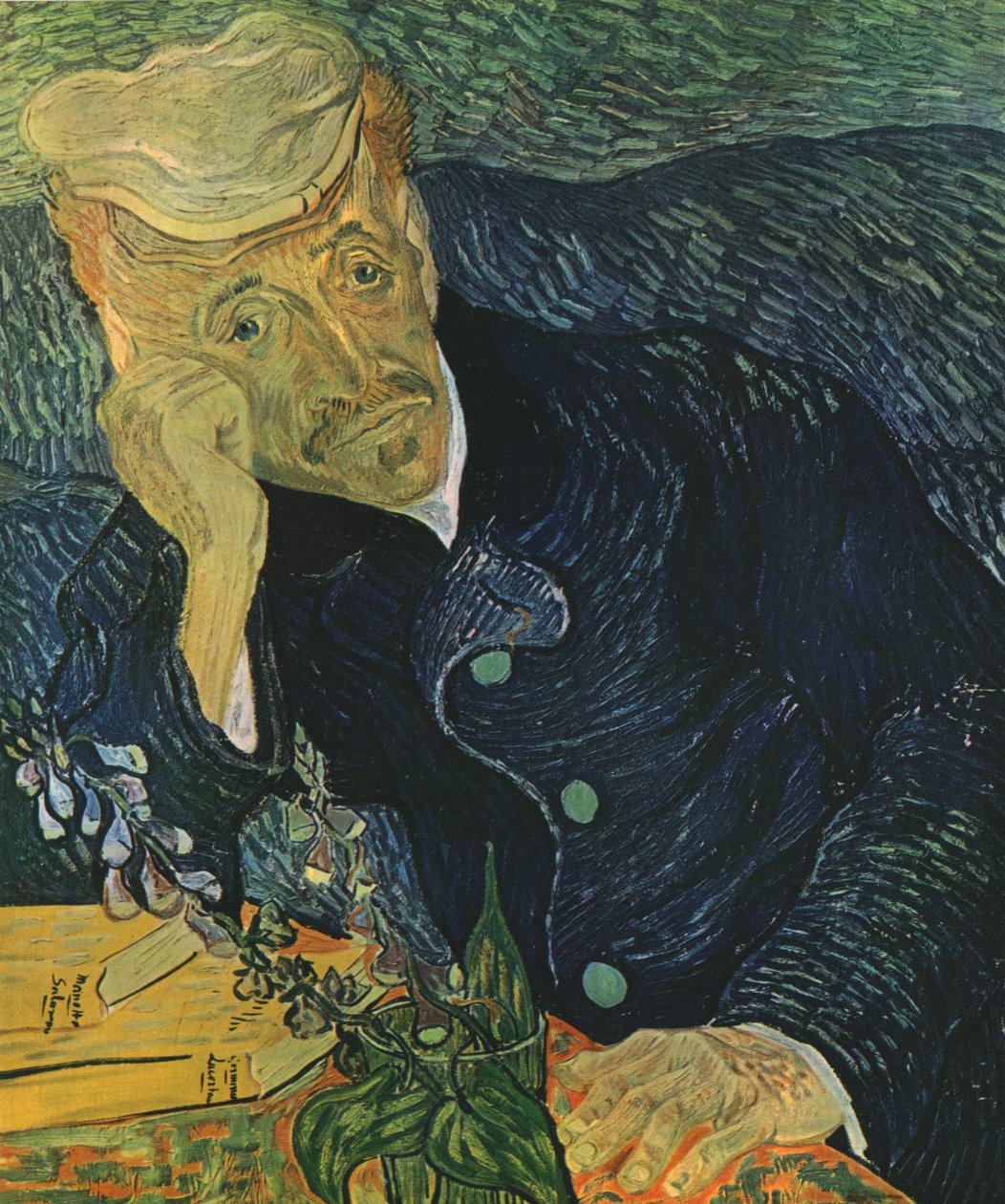 保罗·加歇博士的肖像，1890年6月，1947年。 作者 文森特·梵高