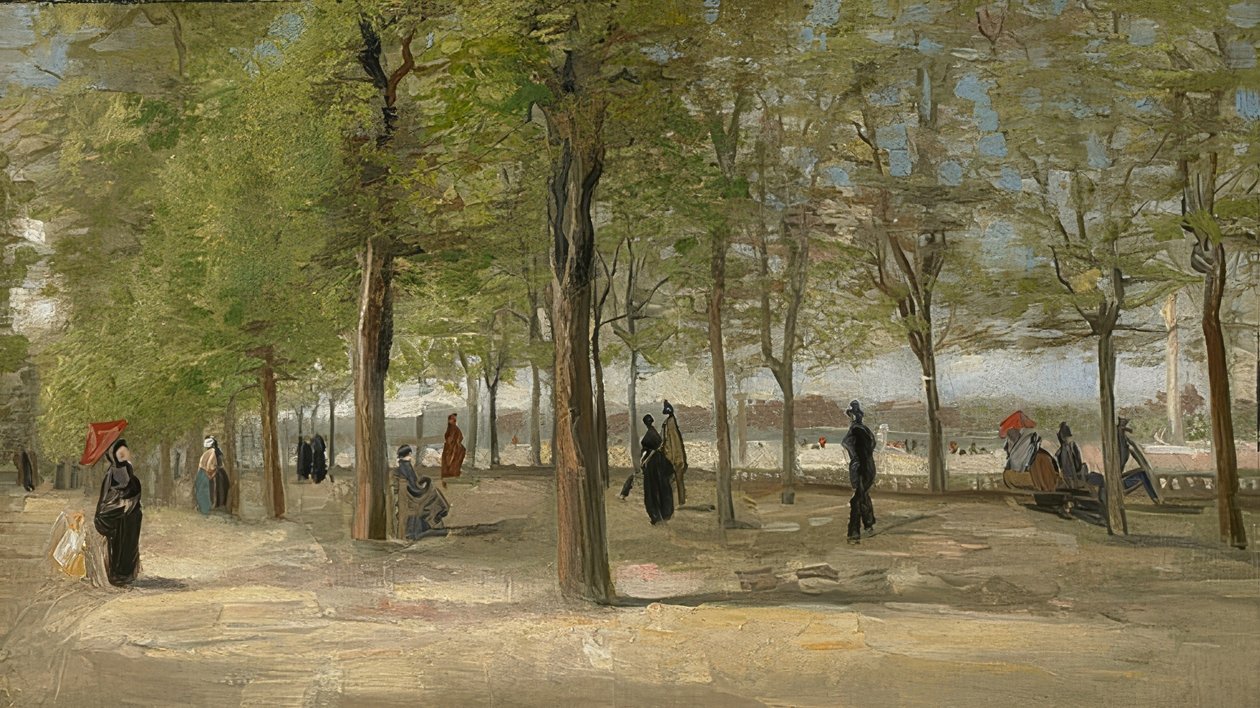 在卢森堡公园（Jardin du Luxembourg）散步。 1886年 作者 文森特·梵高