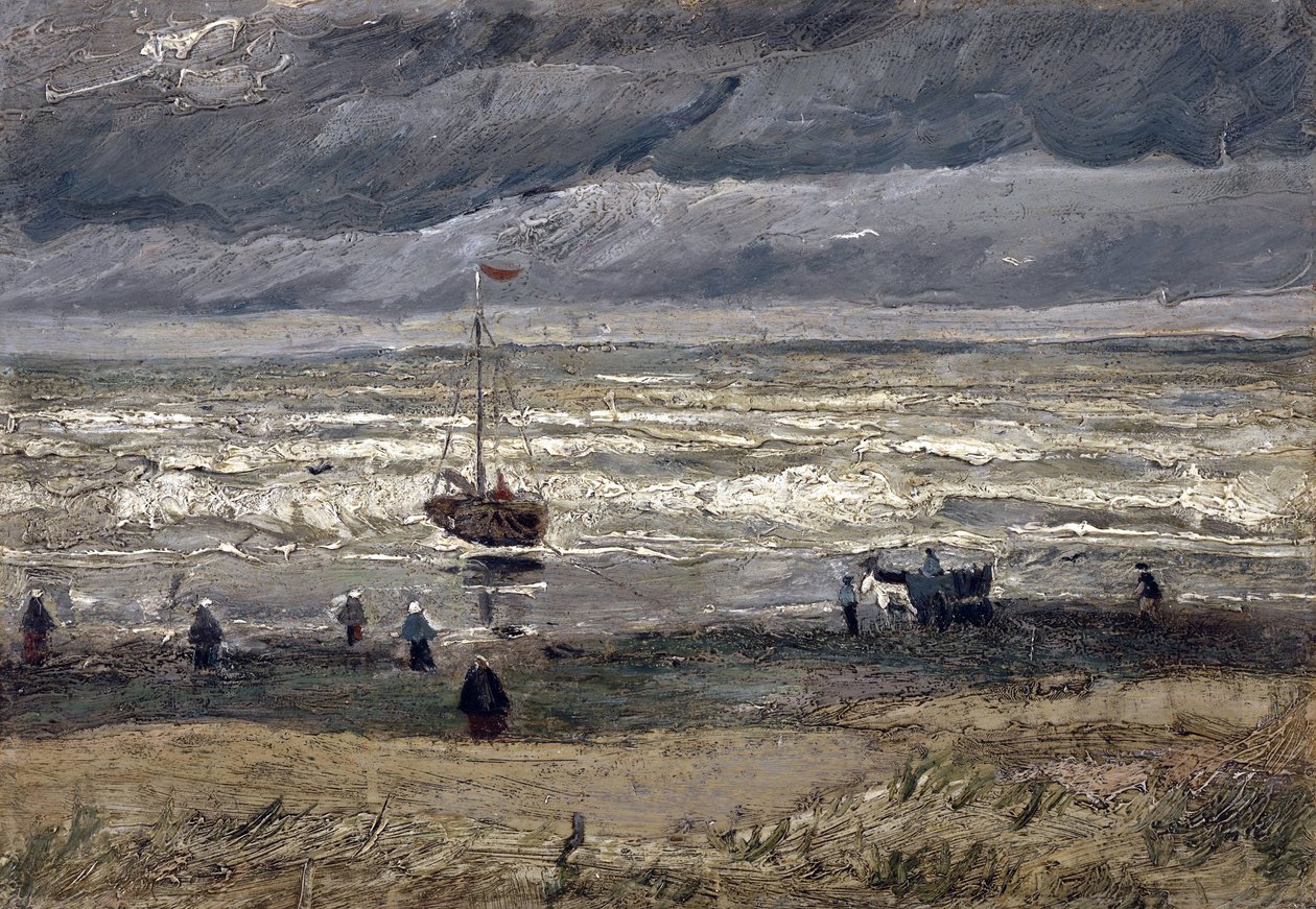 Sea at Scheveningen par Gogh, Vincent, van (1853-1890)。 布面油画，尺寸：34,5x61 作者 文森特·梵高