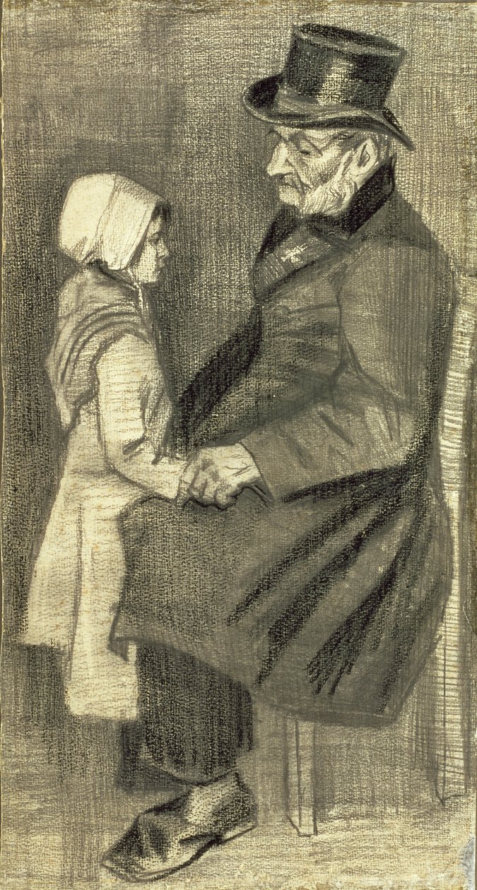 坐着的人和他的女儿，1882年 作者 文森特·梵高