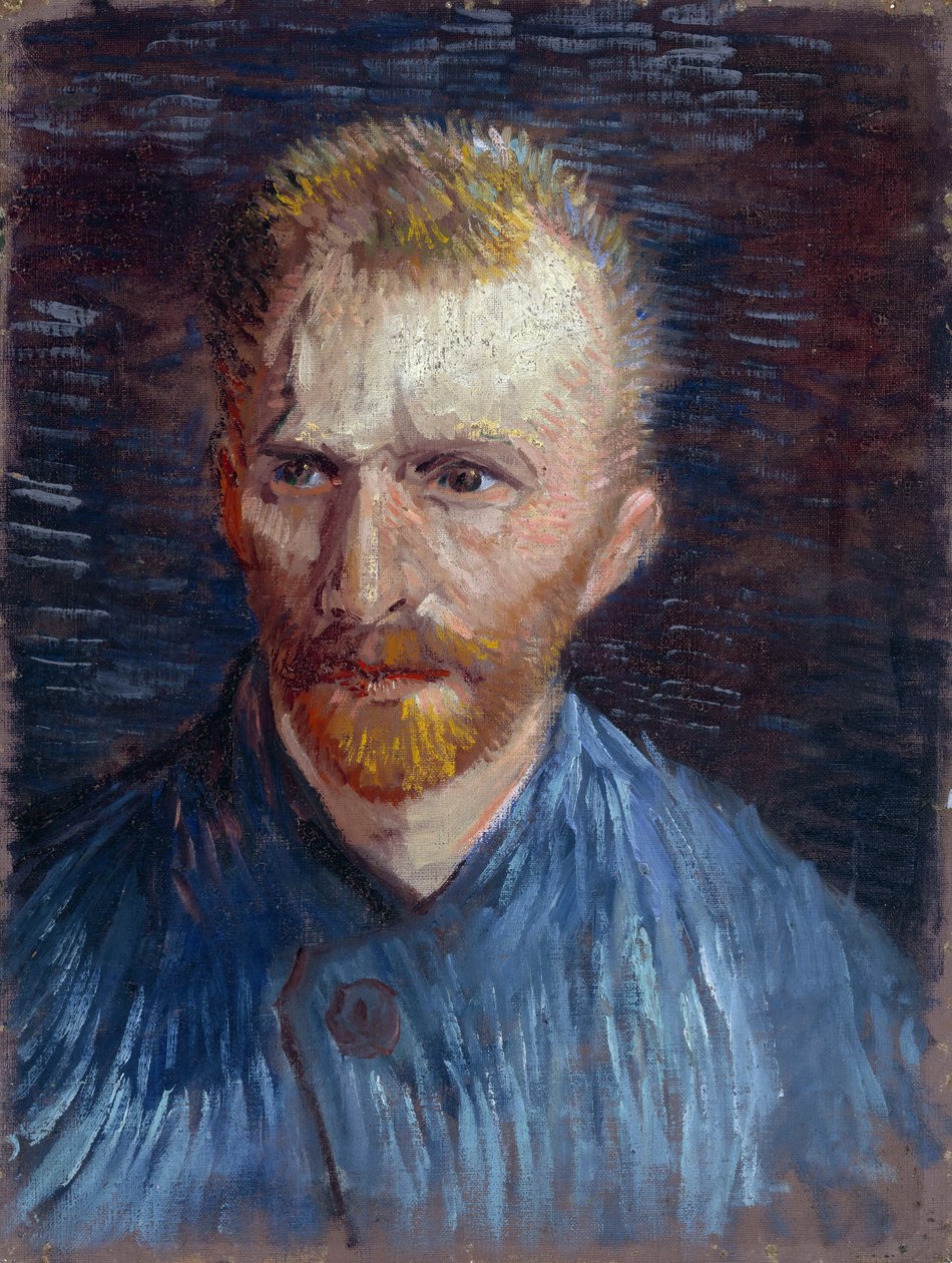 自画像 par Gogh, Vincent, van (1853-1890)。 布面油画，尺寸：44,5x33,6 作者 文森特·梵高