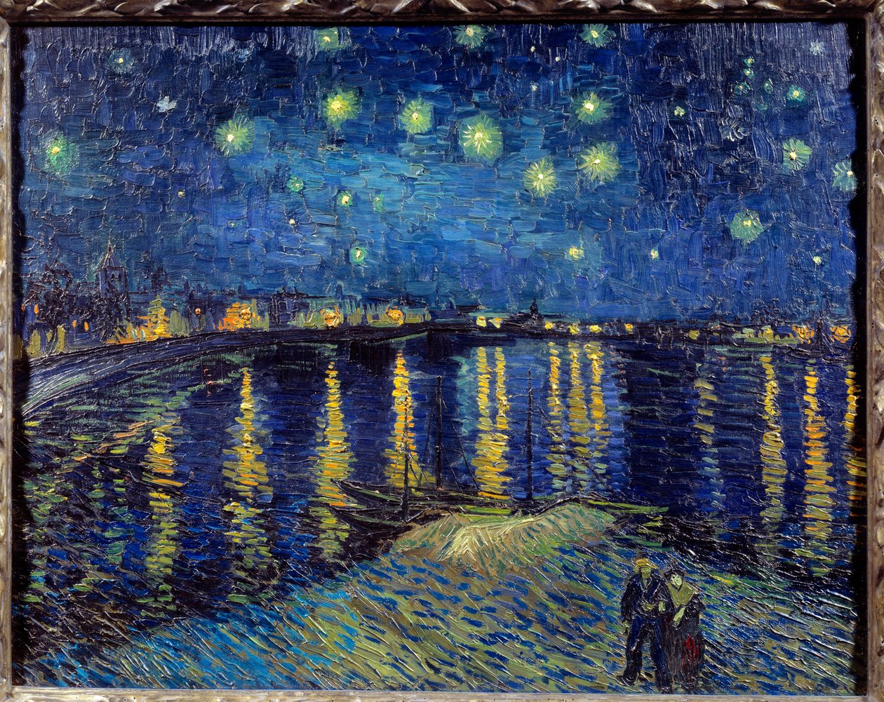 罗讷河上的星夜 作者 文森特·梵高