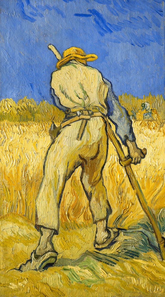 收割者；收割机，1889年 作者 文森特·梵高