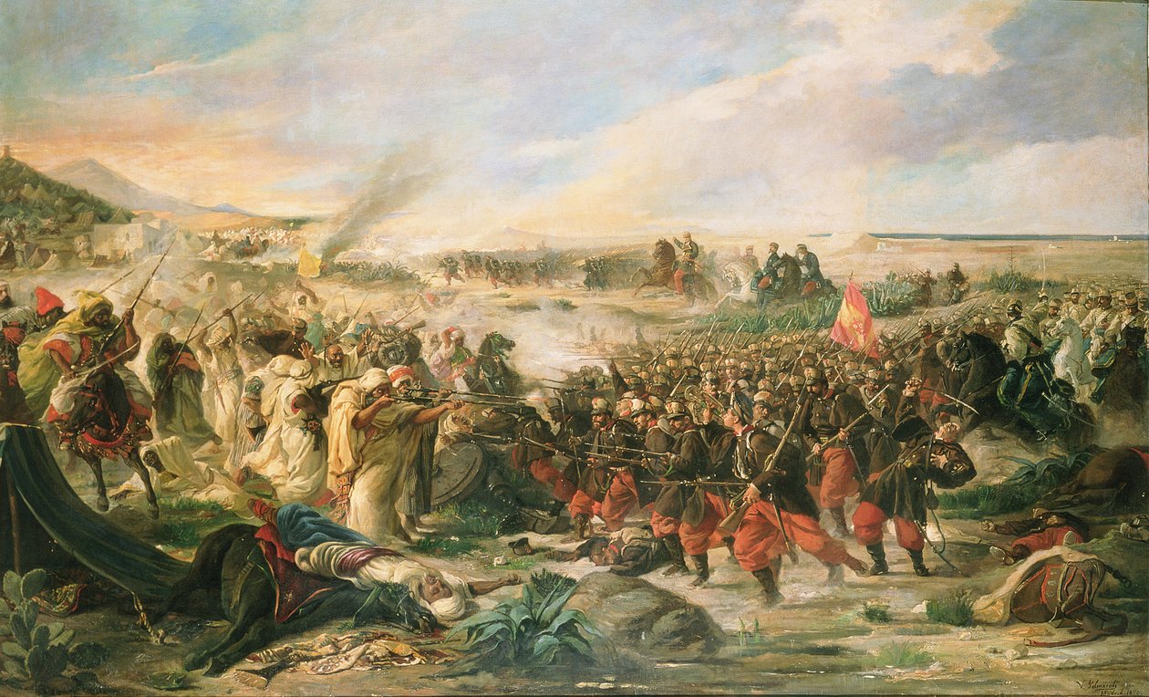 1860年，1870年的得土安战役 作者 文森特·冈萨雷斯·帕玛洛里（Vincente Gonzalez Palmaroli）