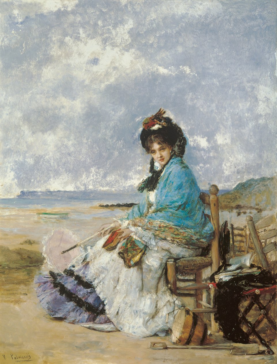夏日 - Palmaroli y Gonzalez, Vicente (1834-1896) - 约 1885 - 木板油画 - 44x32 - 马拉加卡门-蒂森博物馆 作者 文森特·冈萨雷斯·帕玛洛里（Vincente Gonzalez Palmaroli）