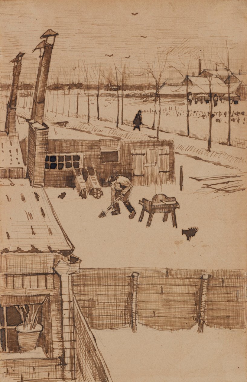 在冬天我从文森特工作室的窗口查看（1883年） 作者 文森特·梵高