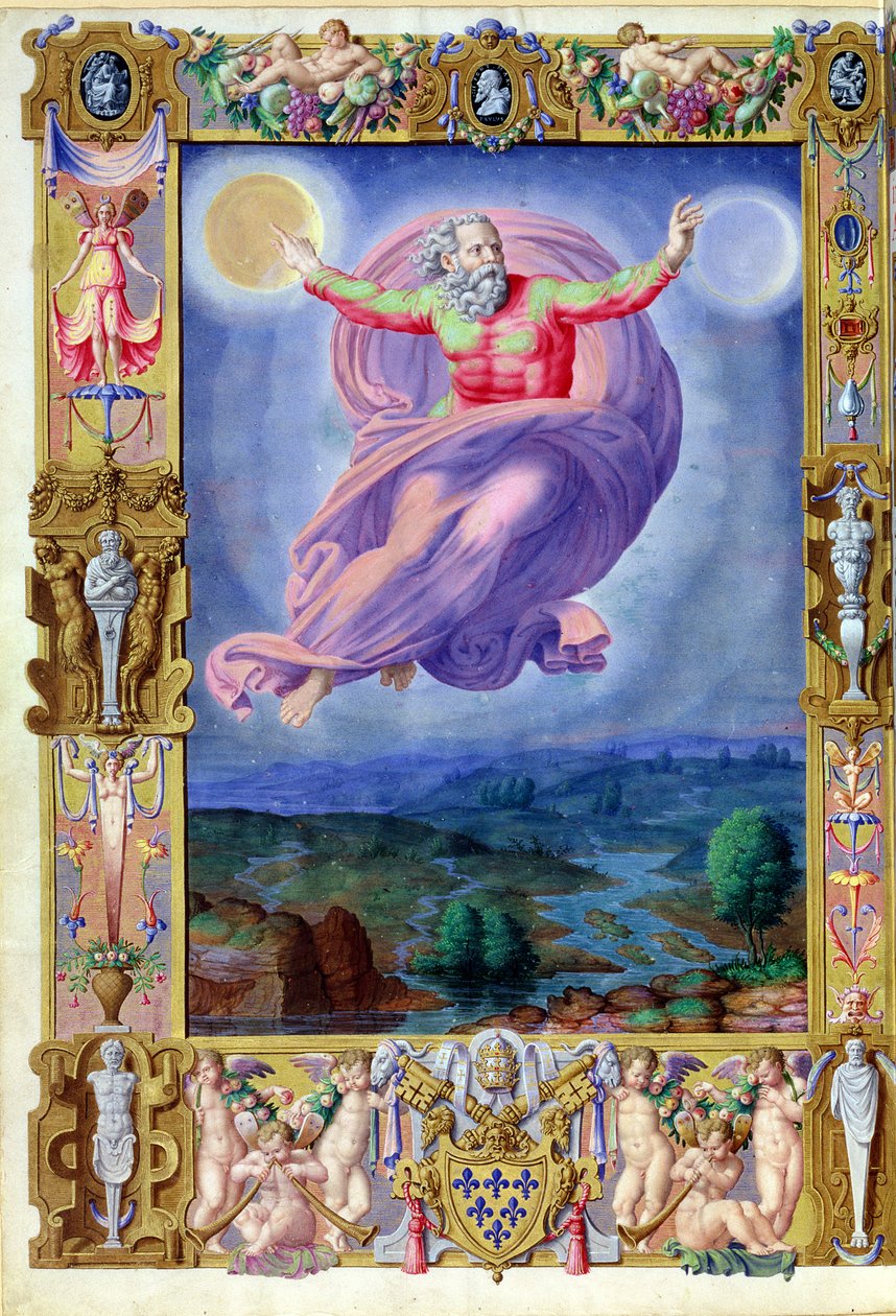 拉丁文8880 fol.182v父神，来自教皇保罗三世的诗篇，1542年 作者 Vincenzio Raimondi或Raimondo