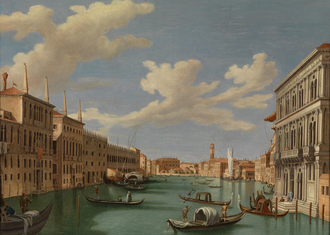 Venetian Vedute从大运河上的Ca&39;Calergi向San Geremia方向行驶 作者 文森佐·基洛（Vincenzo Chilone）