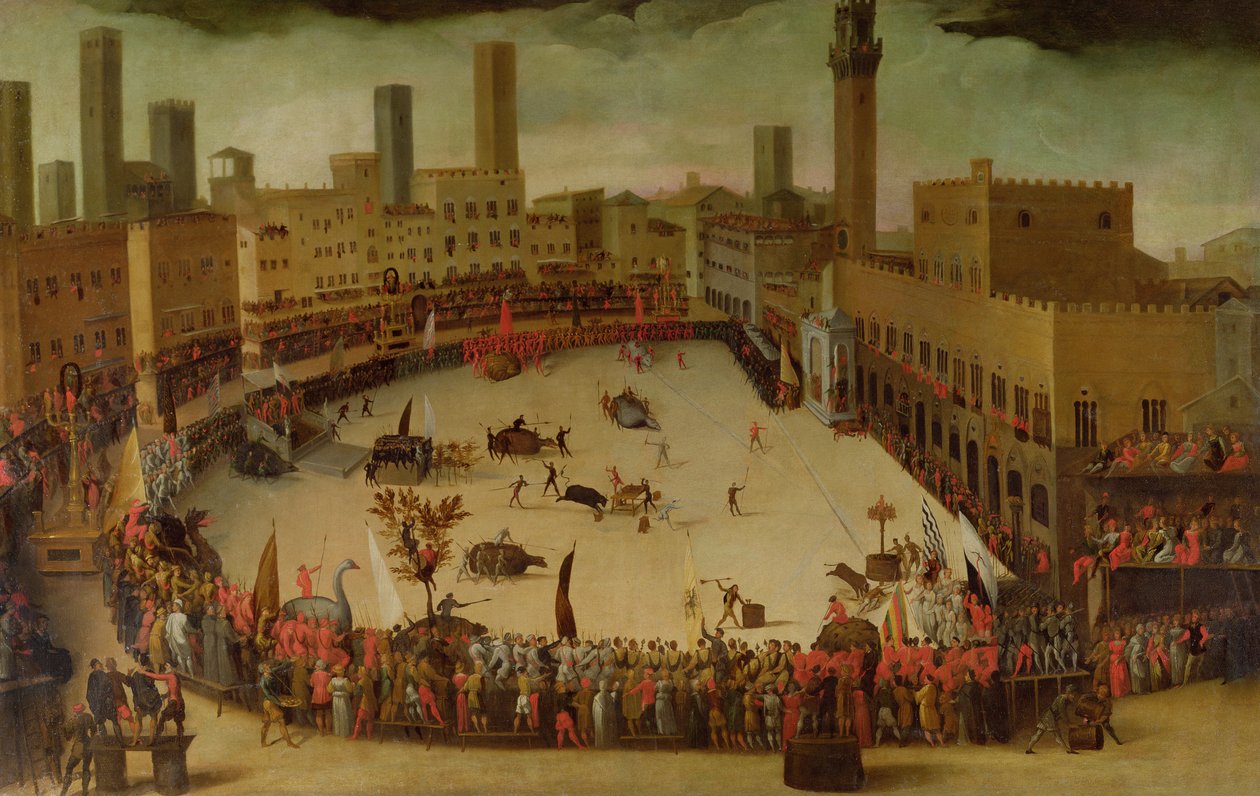 1597年，锡耶纳Campo del Campo的一个节日 作者 文森佐·鲁斯蒂奇（Vincenzo Rustici）