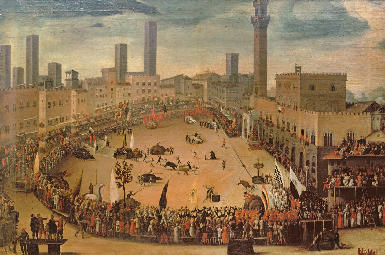锡耶纳的Piazza del Campo广场 作者 文森佐·鲁斯蒂奇（Vincenzo Rustici）