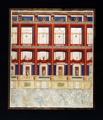 古老的罗马壁画，约1775年（纸上水彩和水粉）。 作者 文森佐·布伦纳（Vincenzo Brenna）