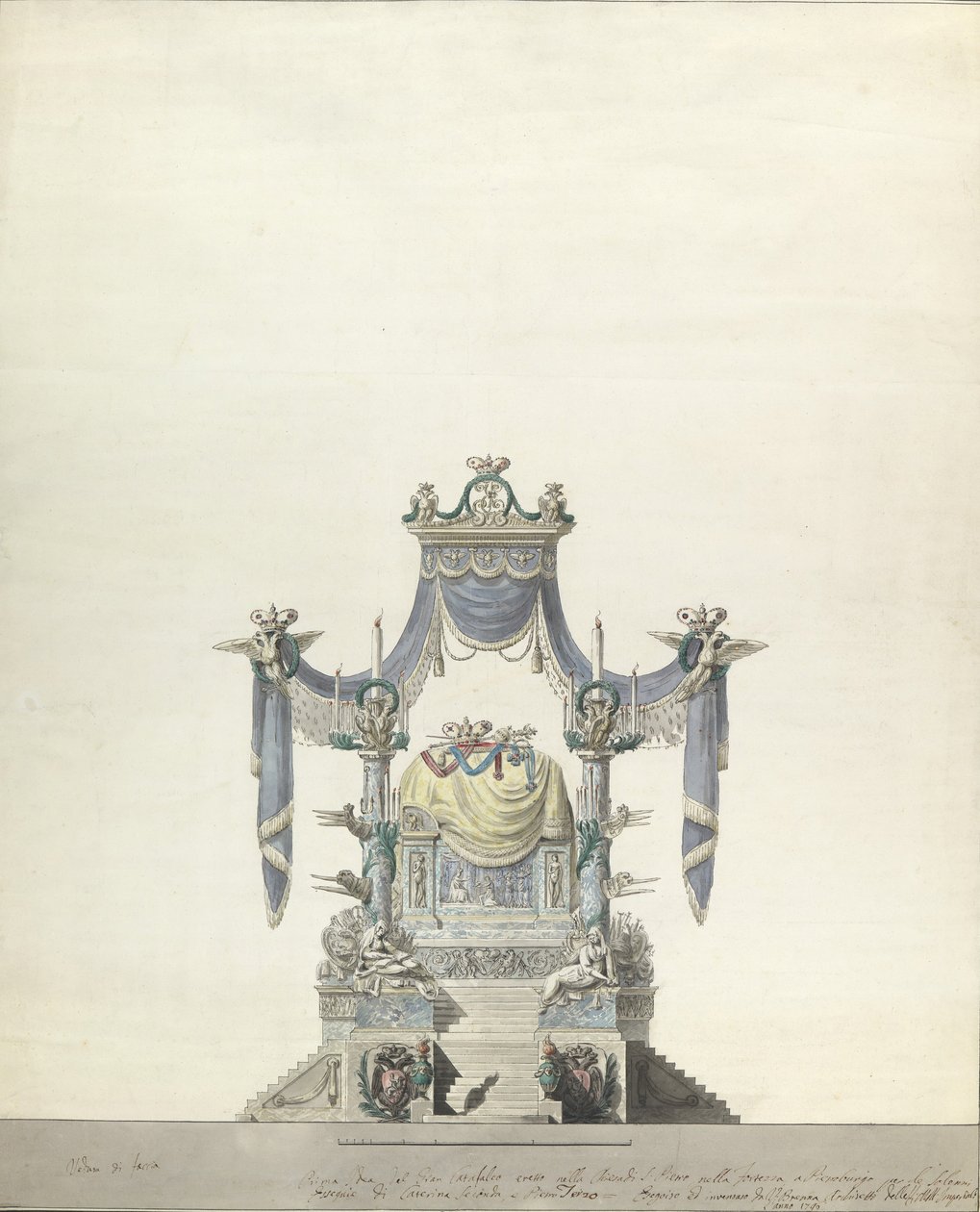 俄罗斯女皇凯瑟琳大帝的护身符 正面立面，1796年。 作者 文森佐·布伦纳（Vincenzo Brenna）