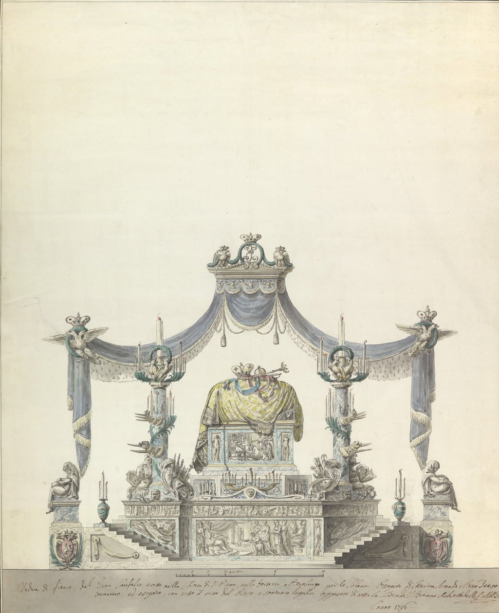 俄罗斯女皇凯瑟琳大帝的卡塔夫，1796年。 作者 文森佐·布伦纳（Vincenzo Brenna）