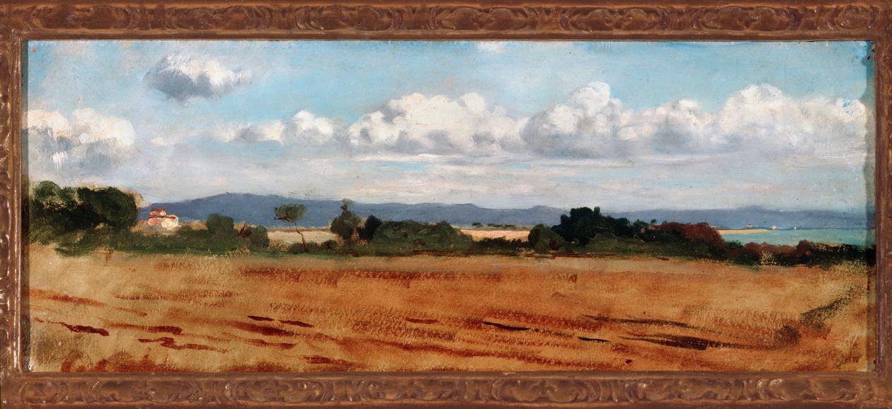 Castiglioncello 的云彩风景（布面油画） 作者 文森佐·卡比安卡（Vincenzo Cabianca）